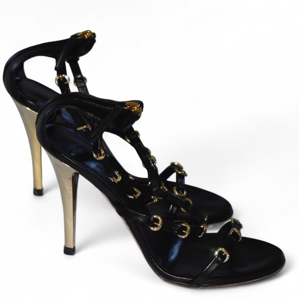 Giuseppe Zanotti gold buckle detail heels - Picture 4 of 7